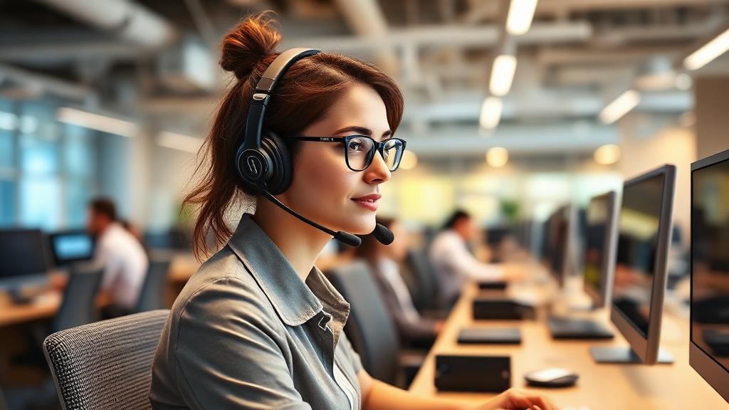Call Centre Sales Agent at work — Images and Photos created by jobs-rank.com