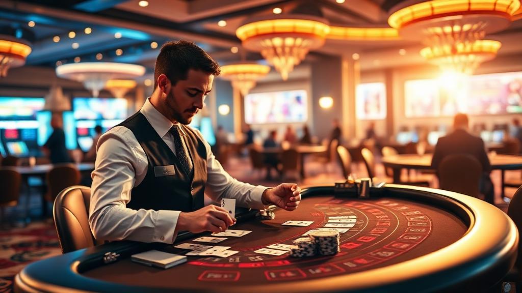 Casino Dealer at work — Images and Photos created by jobs-rank.com