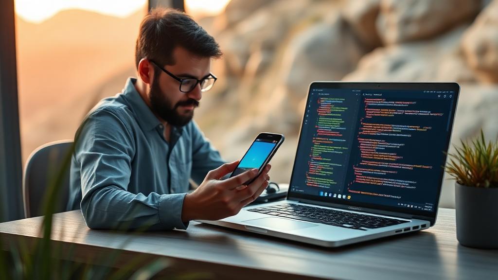 Mobile App Developer at work — Images and Photos created by jobs-rank.com